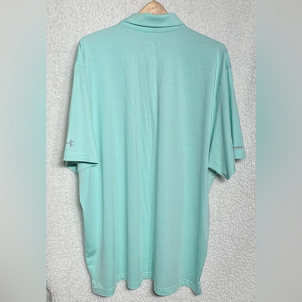 Under Armour Heat Gear Men's 3 XL Turquoise Golf Polo Shirt “Team Beaver” - Picture 5 of 11
